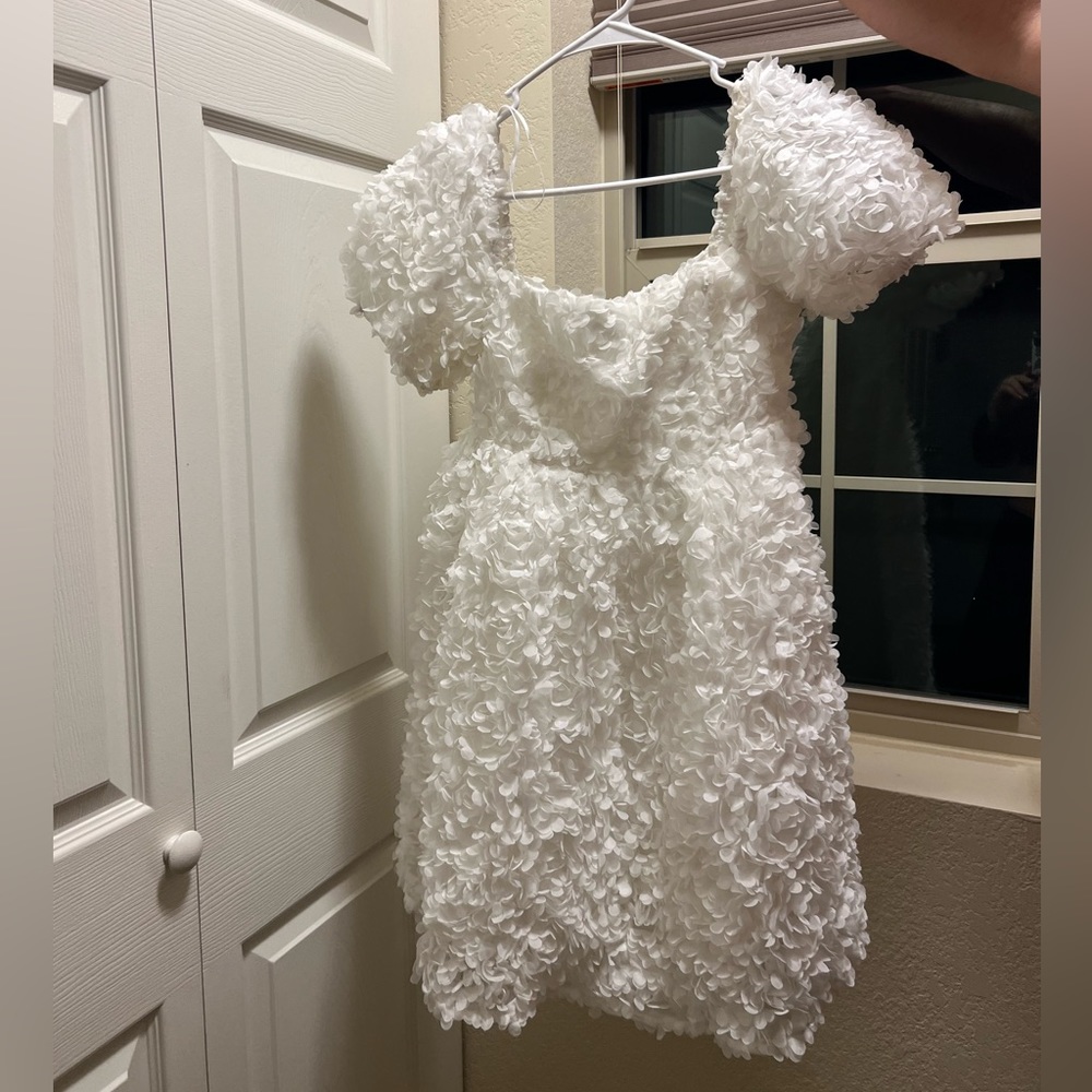 Lulus Precious Passion White Floral Puff Sleeve Babydoll Dress